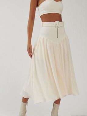 The Bright Side Rocky Barnes Nomad Maxi Skirt and Bustier in Cloud